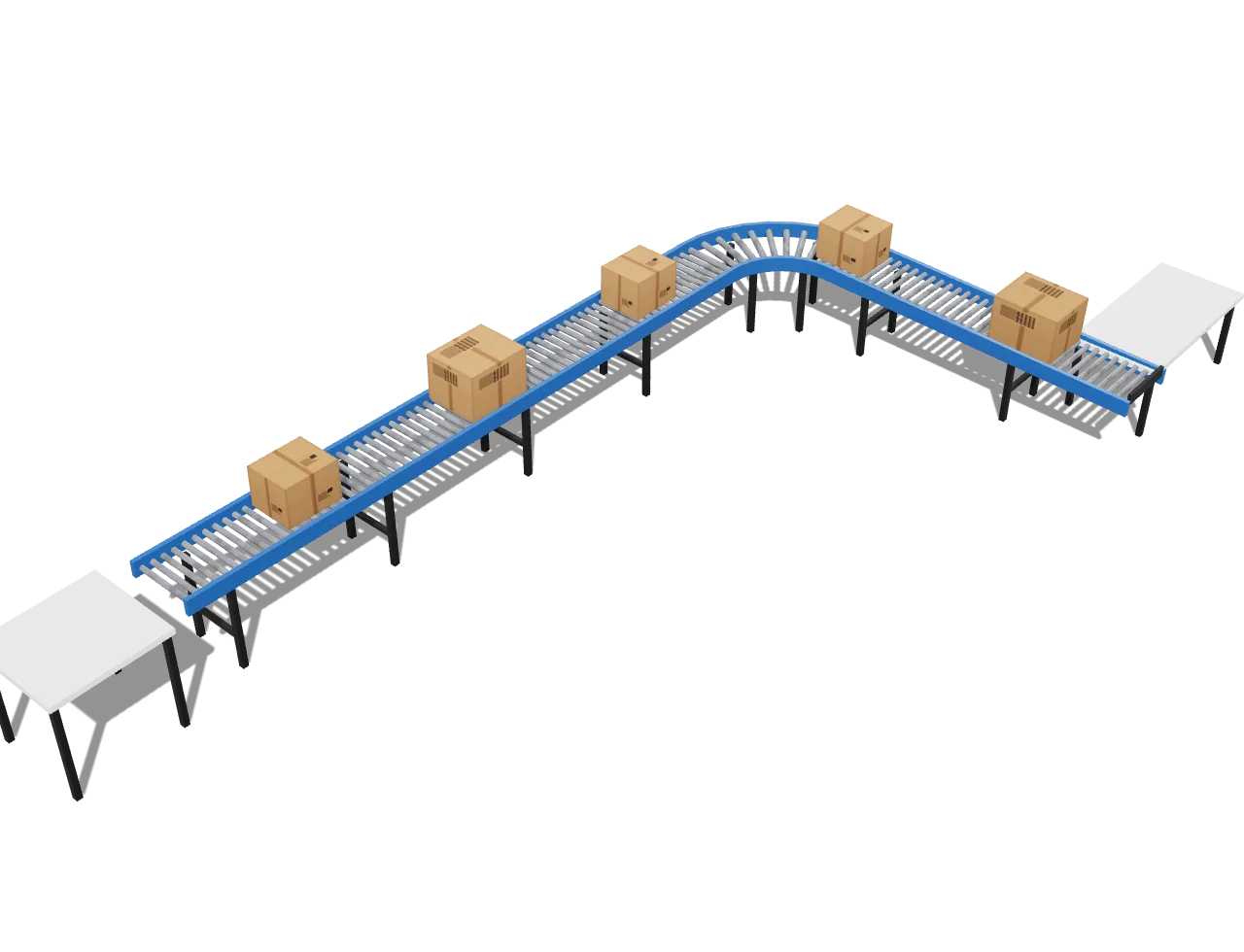Gravity roller conveyor installed by Handy Equip