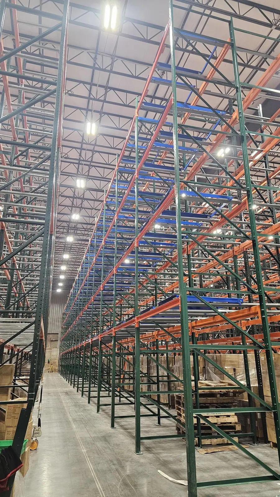 Completed pallet racking