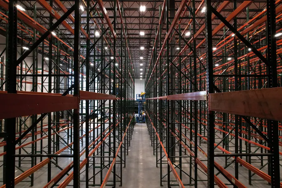 Completed racking aisle
