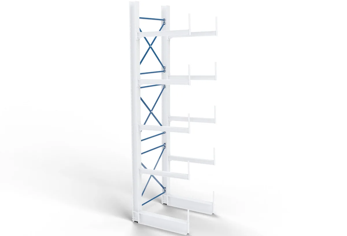 X-bracing between two cantilever rack columns