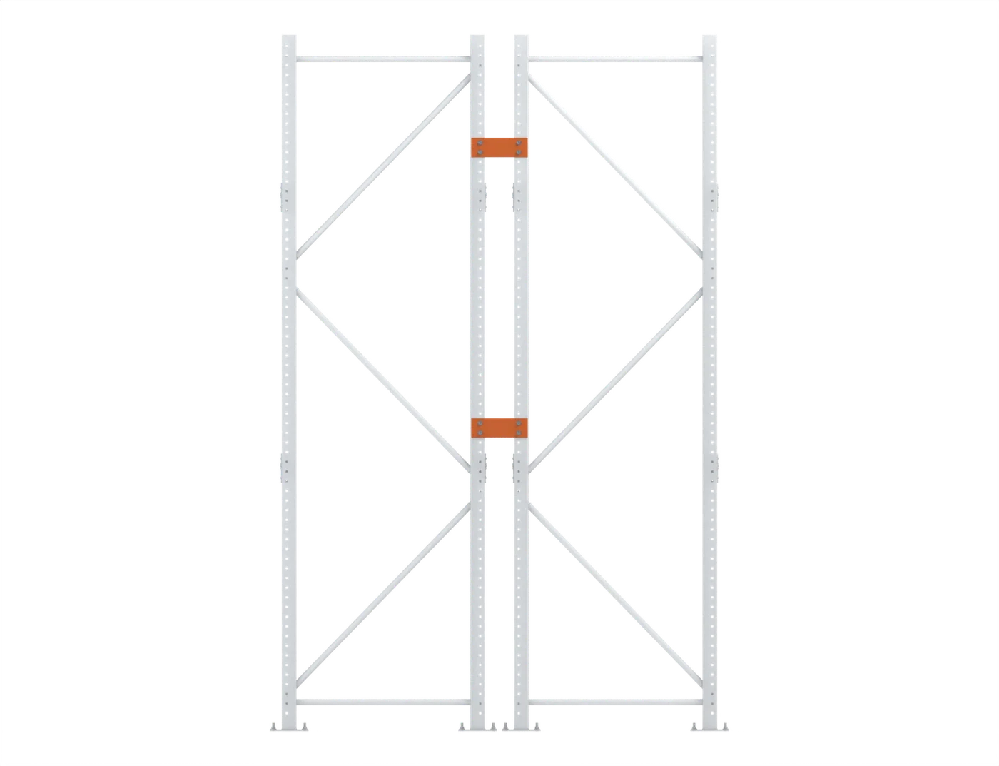 Spacers tie back-to-back frames at set heights.